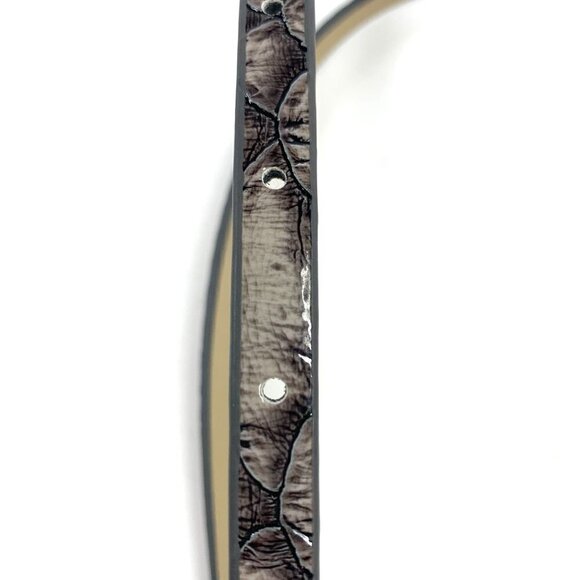 Ann Taylor Croc Embossed Patent Leather Belt Grey Size Medium NWT Style#324795 - Picture 6 of 7